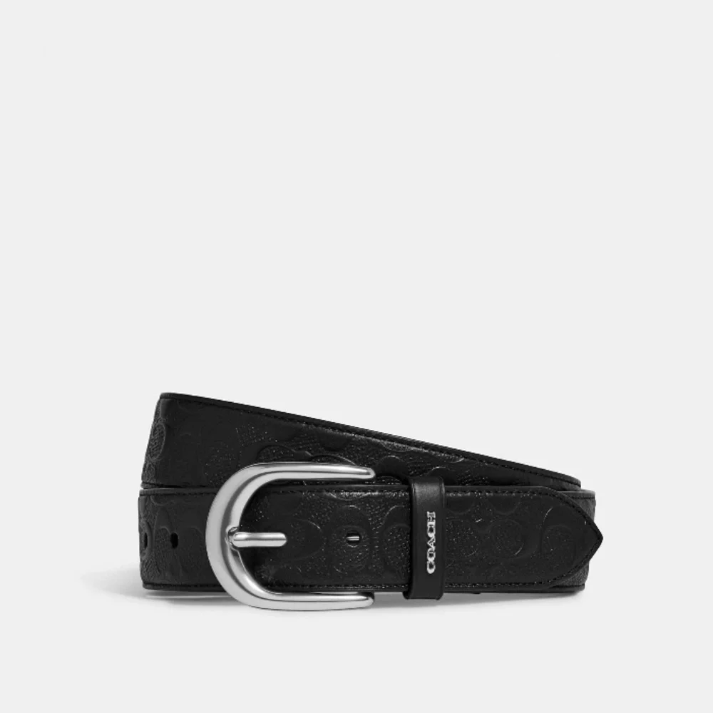 NWT Coach Harness Buckle Belt, Ladies Black Signature 38 Mm Size Small CC969